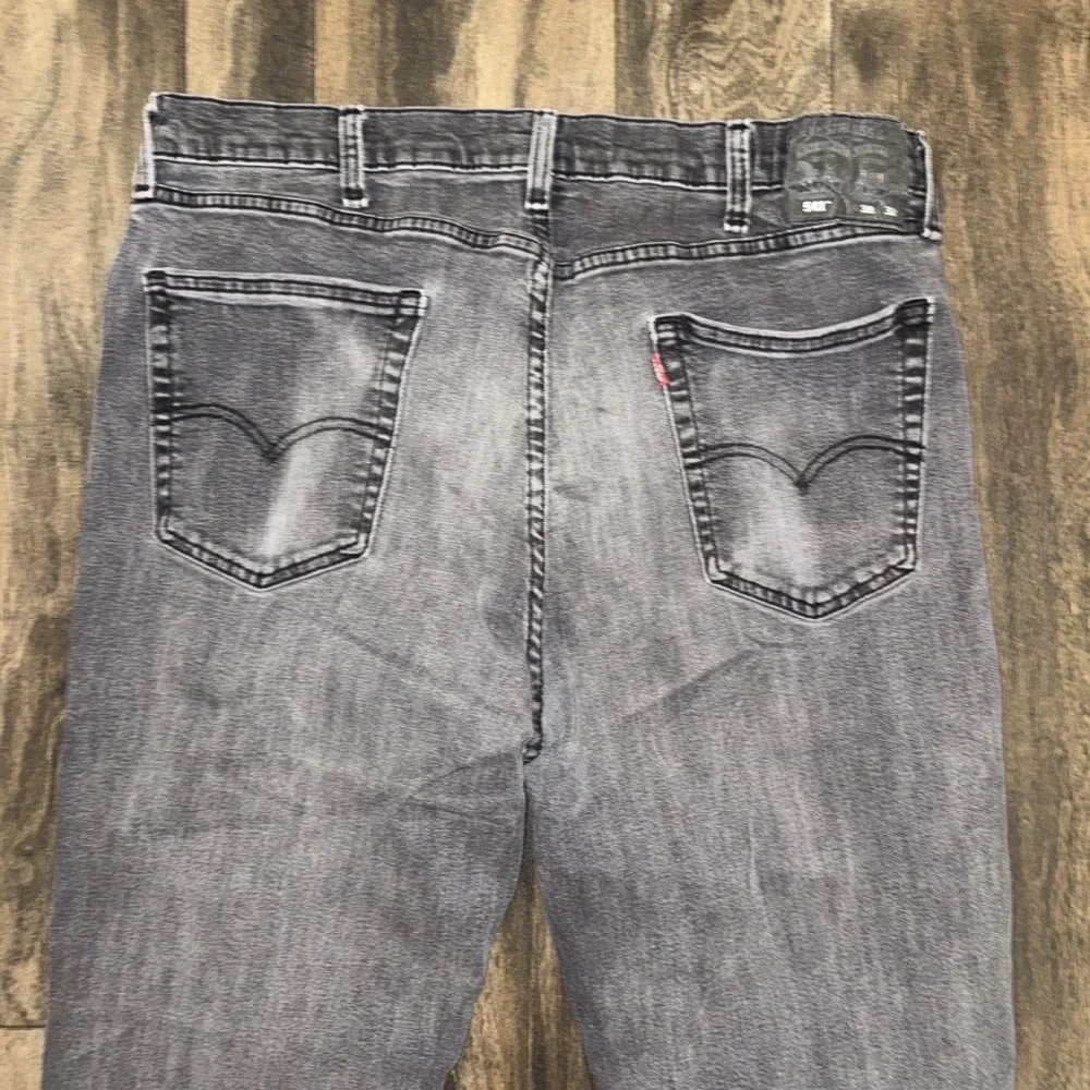 Levi's 541 Slim Fit Straight Leg Dark‎ Wash Grey Denim Jeans Men's Size 38x32